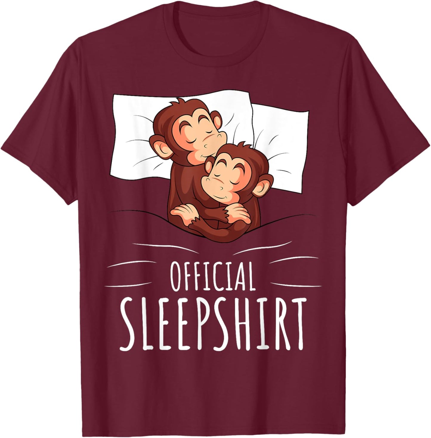 Sleeping Monkey Official Sleepshirt T-Shirt - T-Shirt | Maroon
