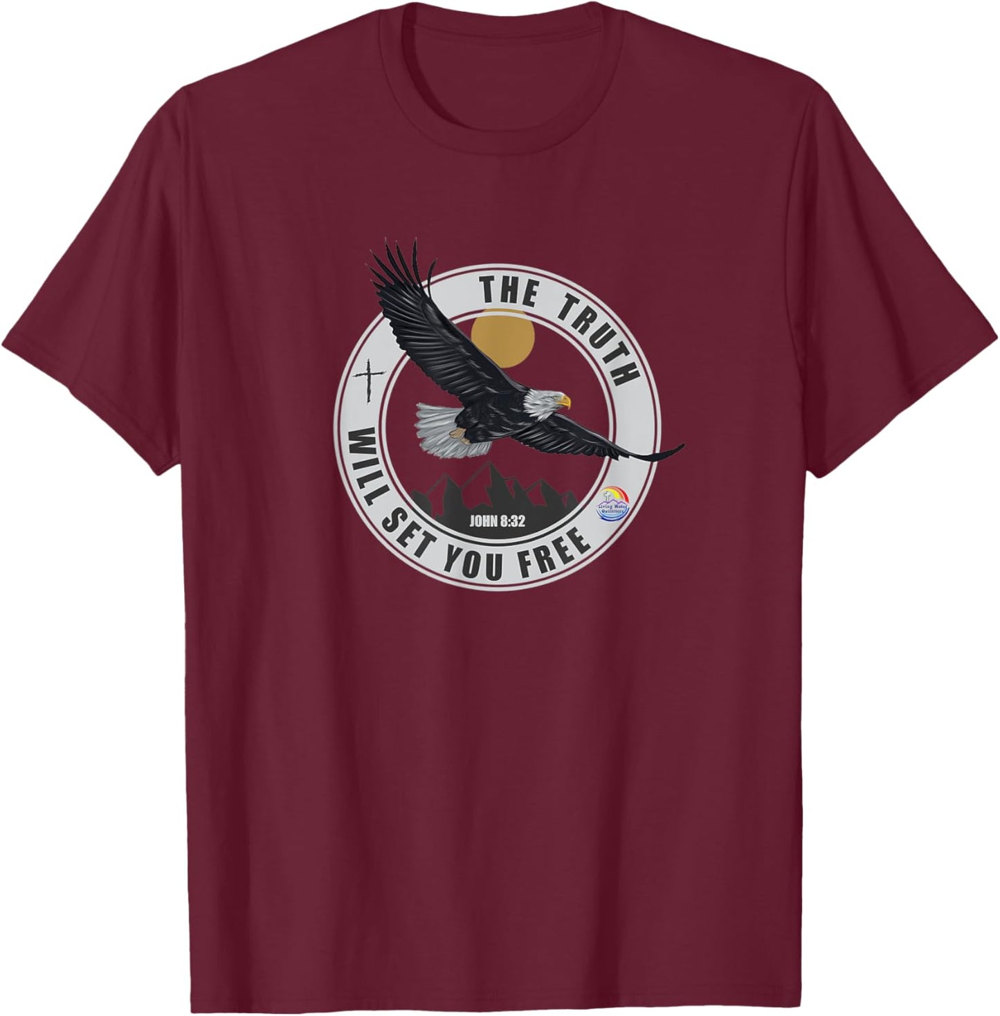 The Truth Will Set You Free Bible Scripture Freedom Eagle T-Shirt - T-Shirt | Maroon