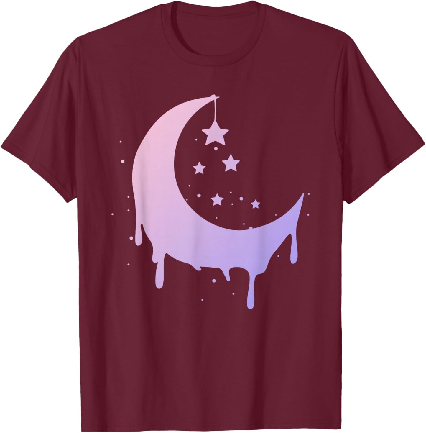 Pastel Moon Goth Vaporwave T-Shirt - T-Shirt | Maroon