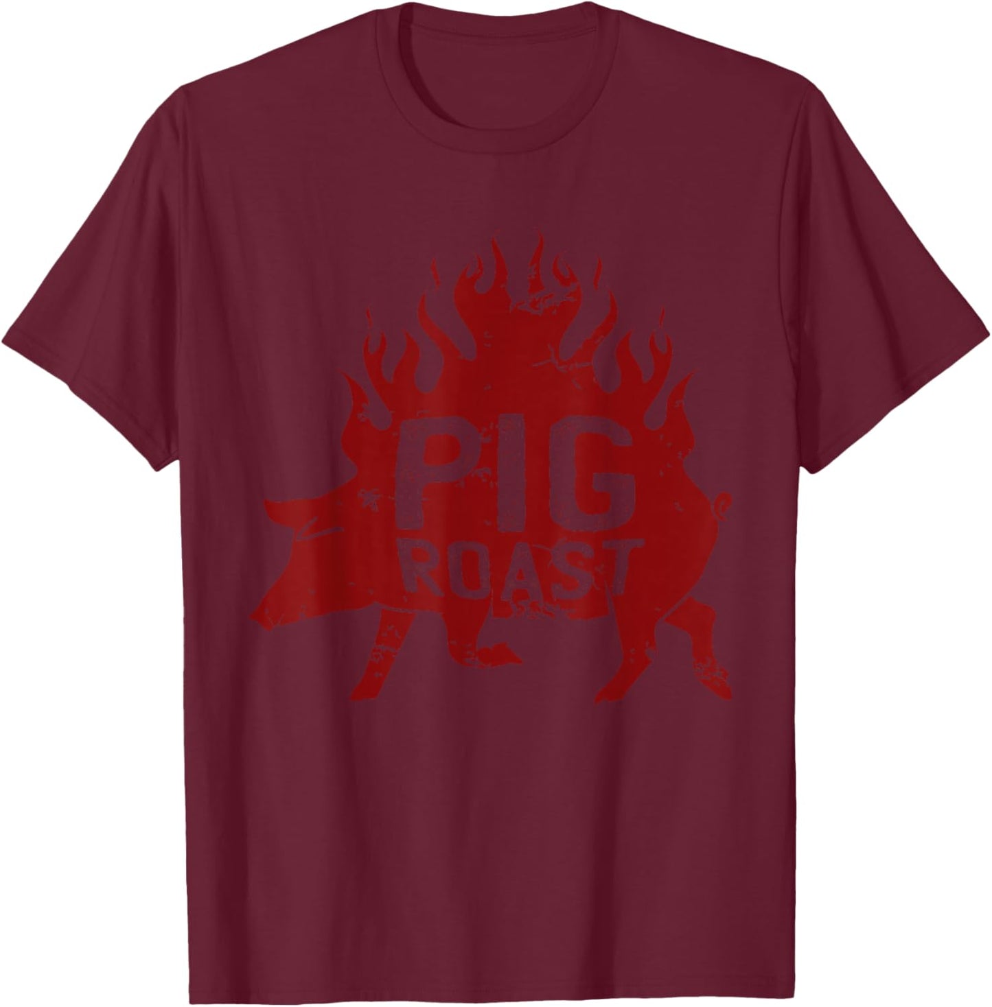 Pig Roast Meat grilling Roast Grilled Barbecue T-Shirt - T-Shirt | Maroon