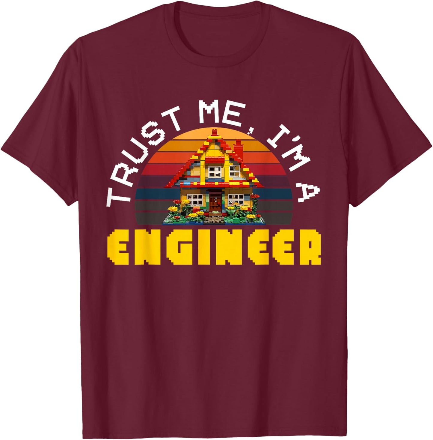 Master Builder Bricks Blocks Play Toys T-Shirt - T-Shirt | Maroon