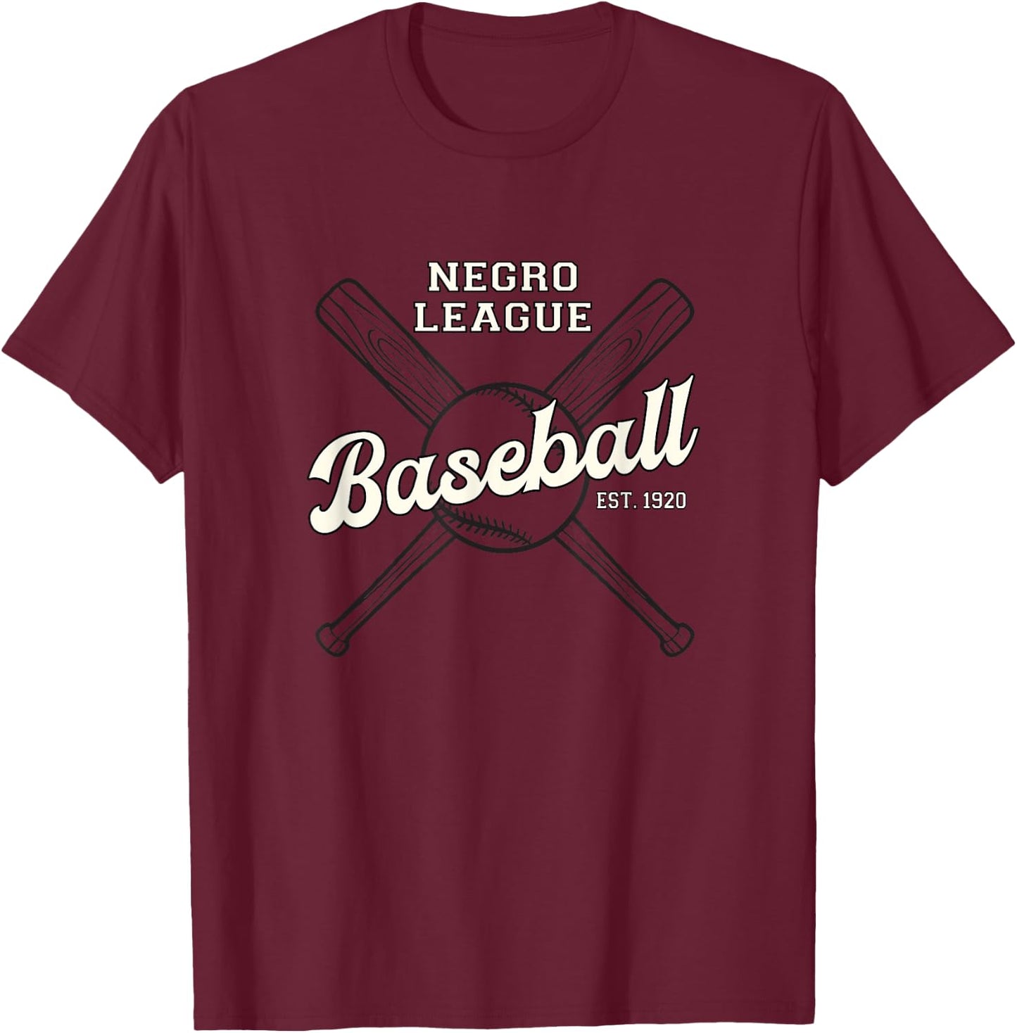 Vintage Negro League Baseball Black History Month T-Shirt - T-Shirt | Maroon