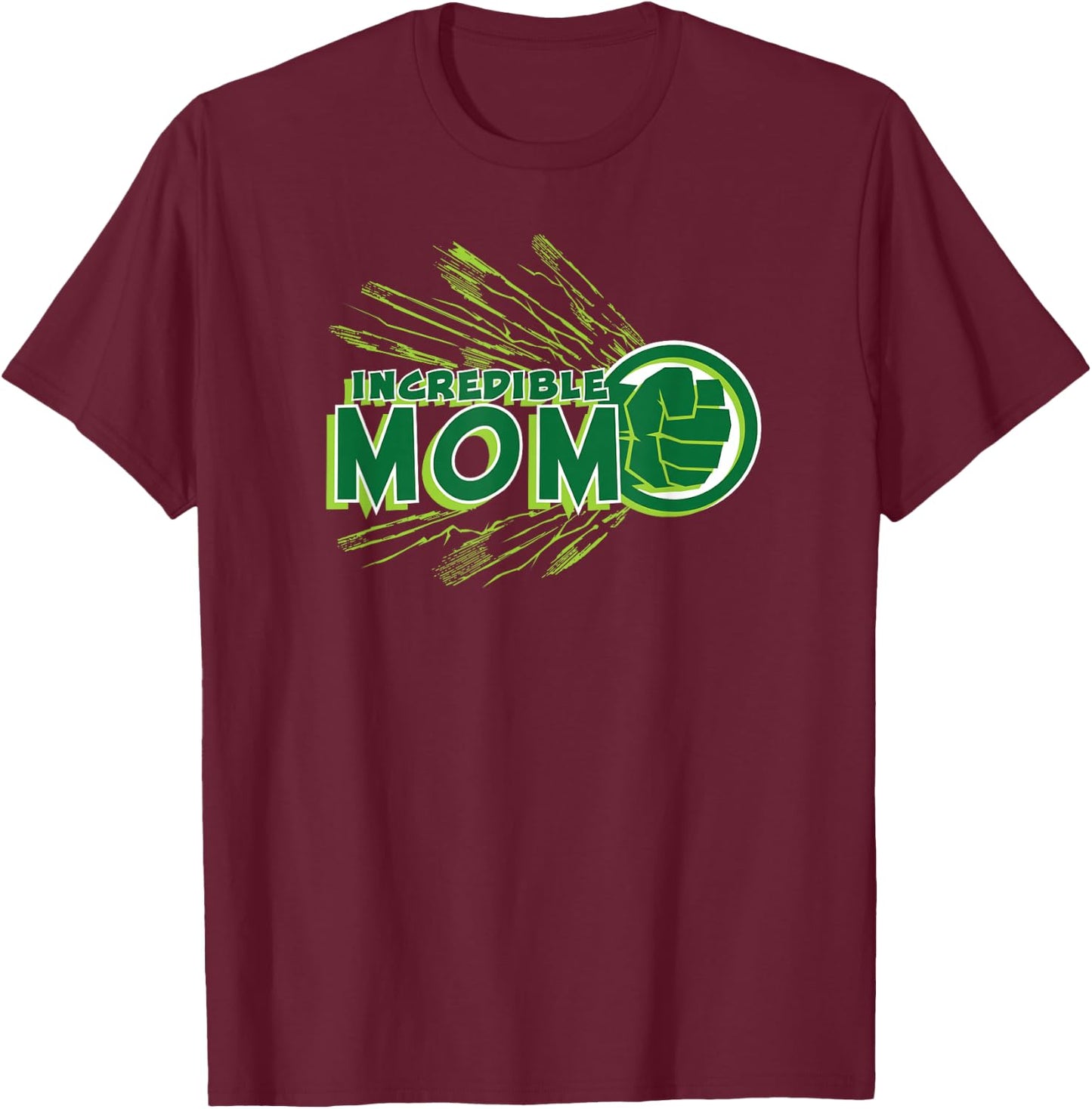 Marvel Hulk Incredible Mom Family Trip Vacation Mother's Day T-Shirt - T-Shirt | Maroon