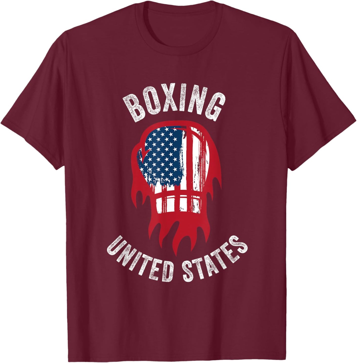 Boxing USA Support the Team Shirt USA Flag Boxer T-Shirt - T-Shirt | Maroon