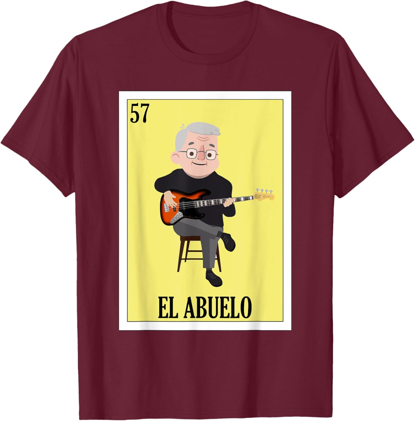 Funny Mexican Guitar Design for Grandpa - El Abuelo T-Shirt - T-Shirt | Maroon