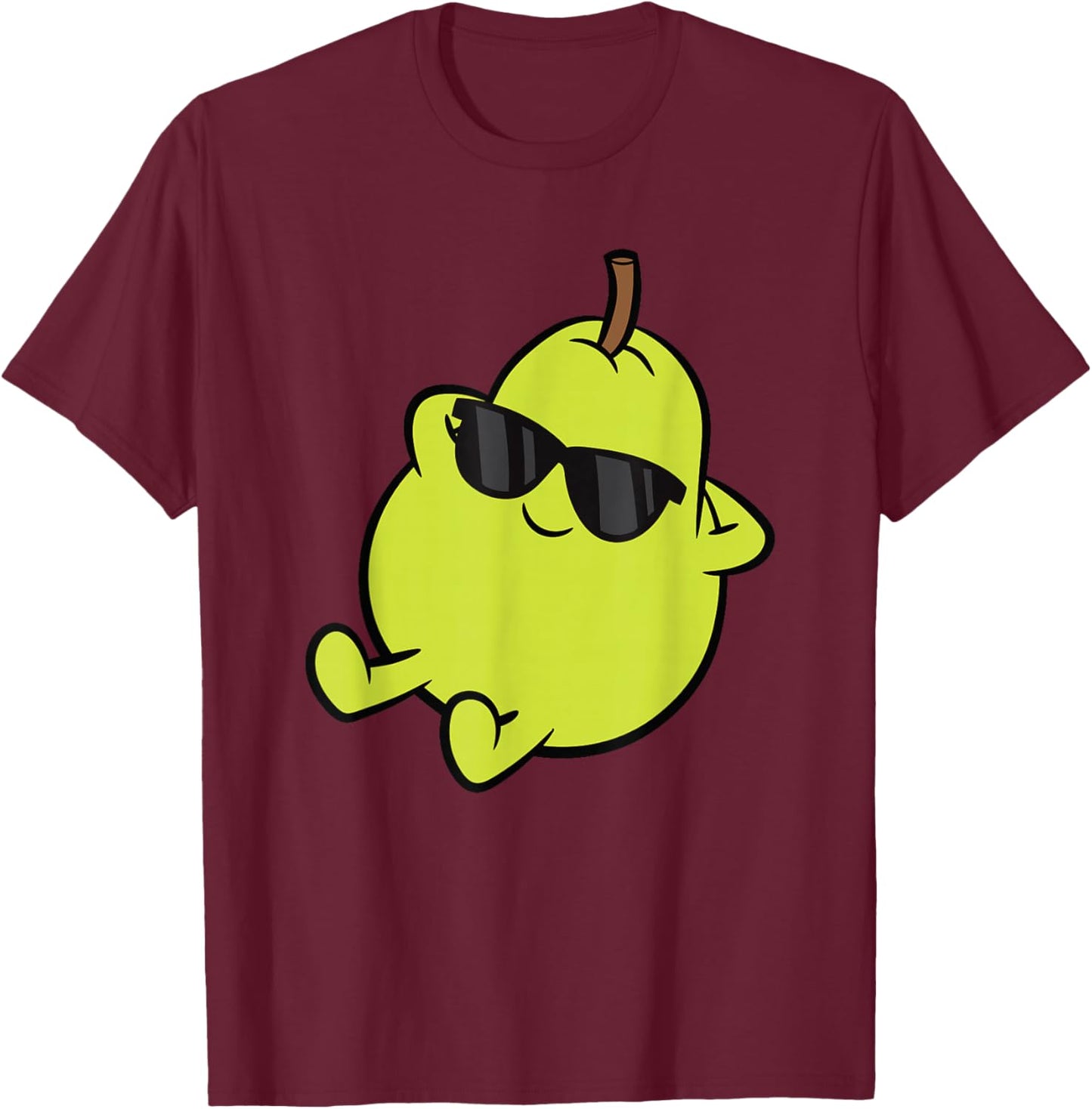 Cute Pear Fruit and Gifts Cute Pear Fruit Relaxing Lazy Pear T-Shirt - T-Shirt | Maroon