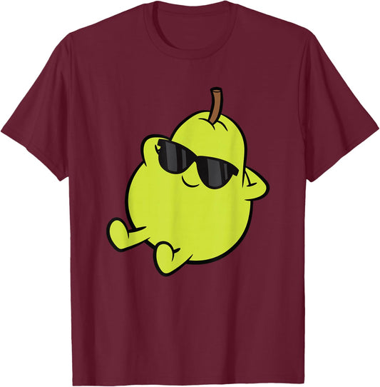 Cute Pear Fruit and Gifts Cute Pear Fruit Relaxing Lazy Pear T-Shirt - T-Shirt | Maroon