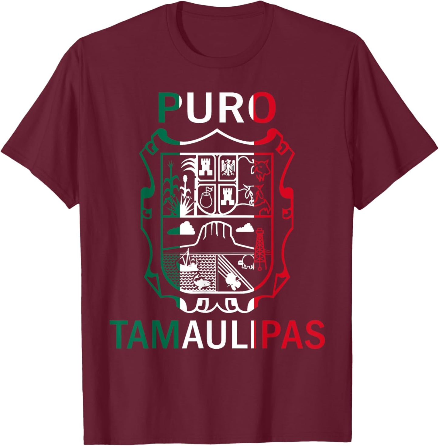 Tamaulipas Tamaulipas Estado De Mexico Escudo Eagle Aguila T-Shirt - T-Shirt | Maroon