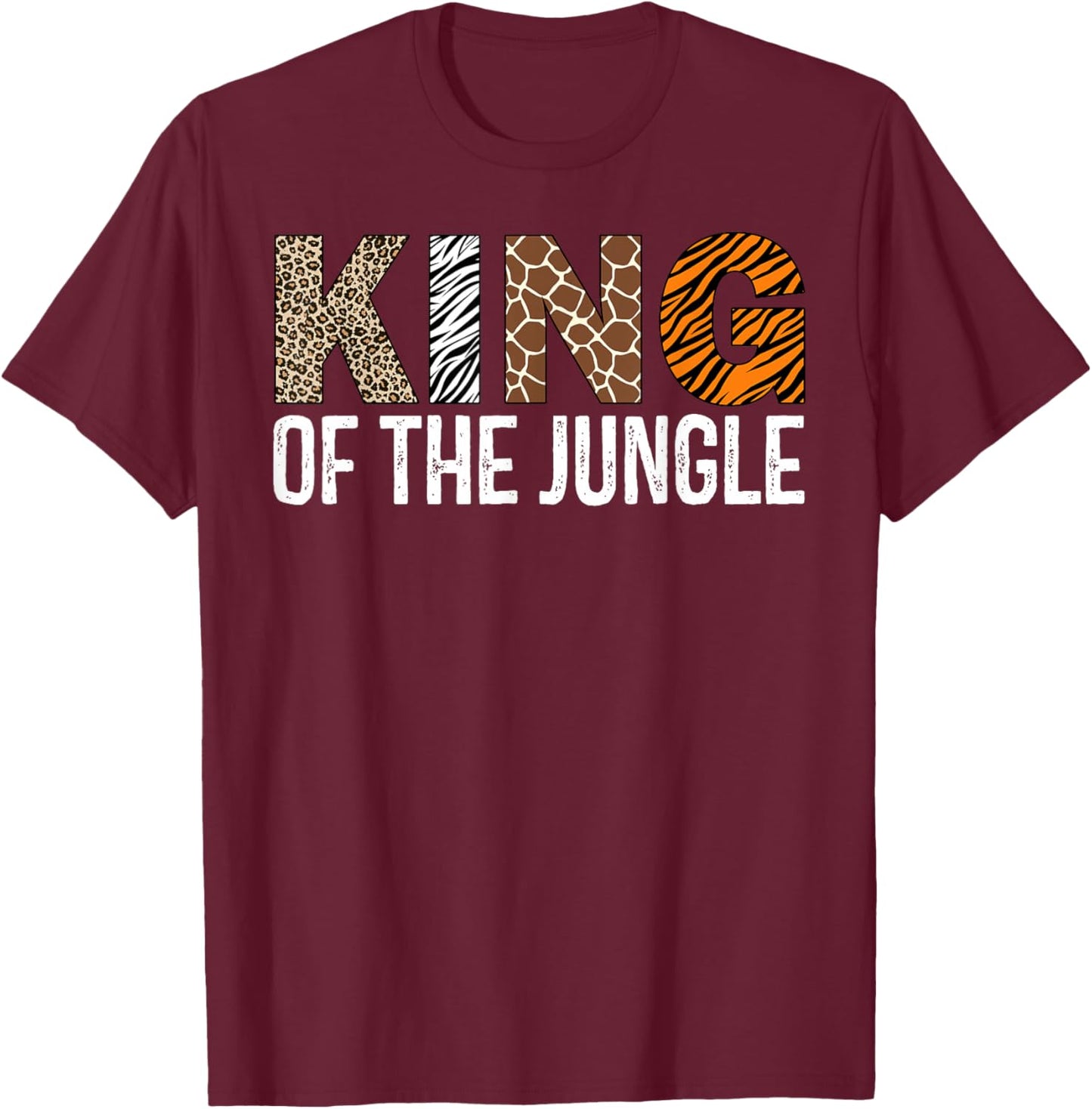King Of The Jungle Birthday Safari Leopard Family Matching T-Shirt - T-Shirt | Maroon