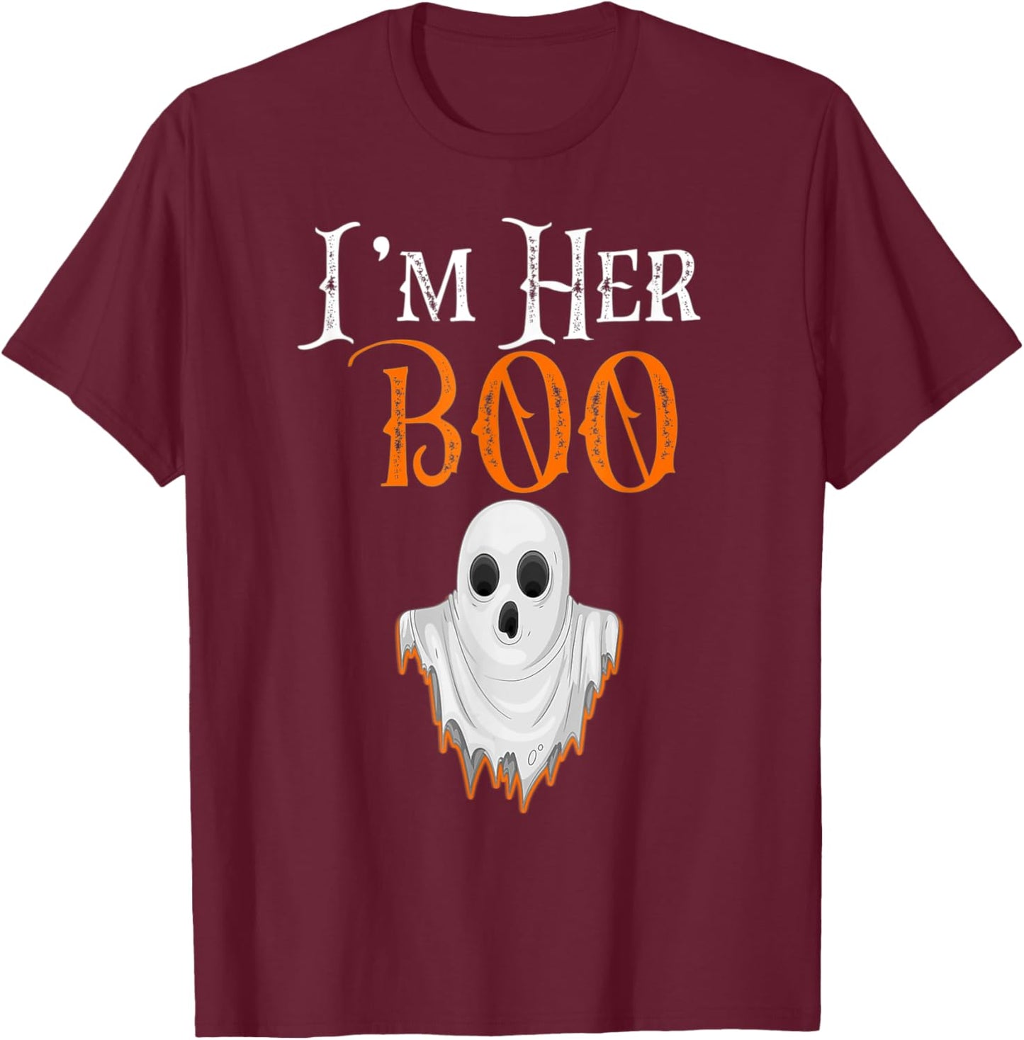 Halloween I'm Her Boo Matching Couples Costume T-Shirt - T-Shirt | Maroon