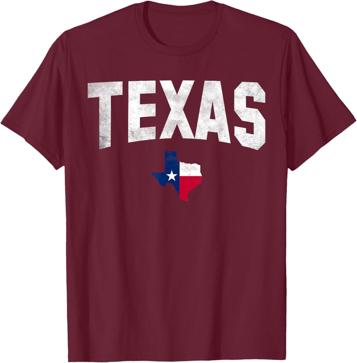 Texas State USA Distressed Flag Grunge Women Men Kids Texas T-Shirt - T-Shirt | Maroon