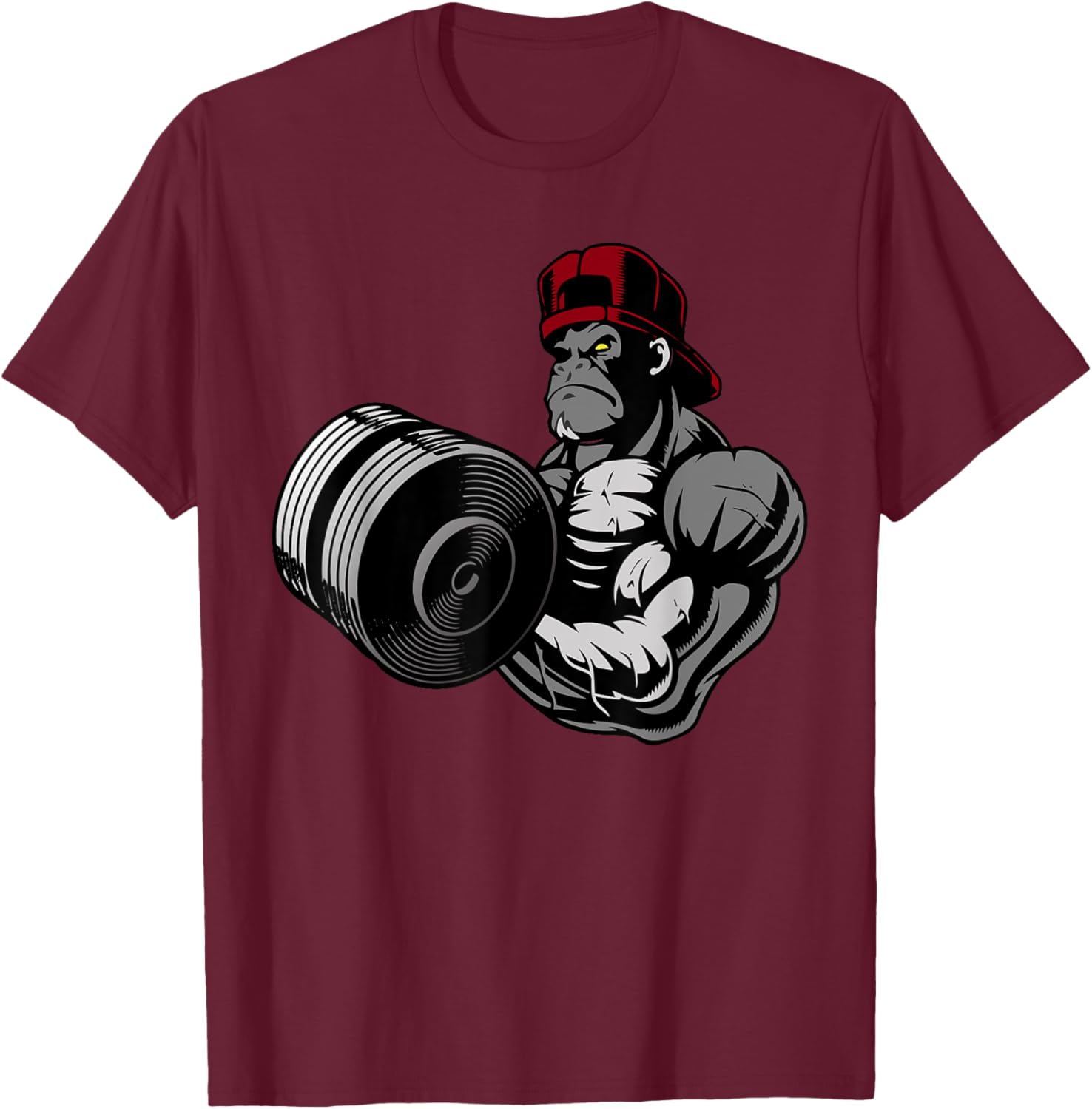 Bodybuilding Gorilla Workout Gym Strength Training T-Shirt - T-Shirt | Maroon