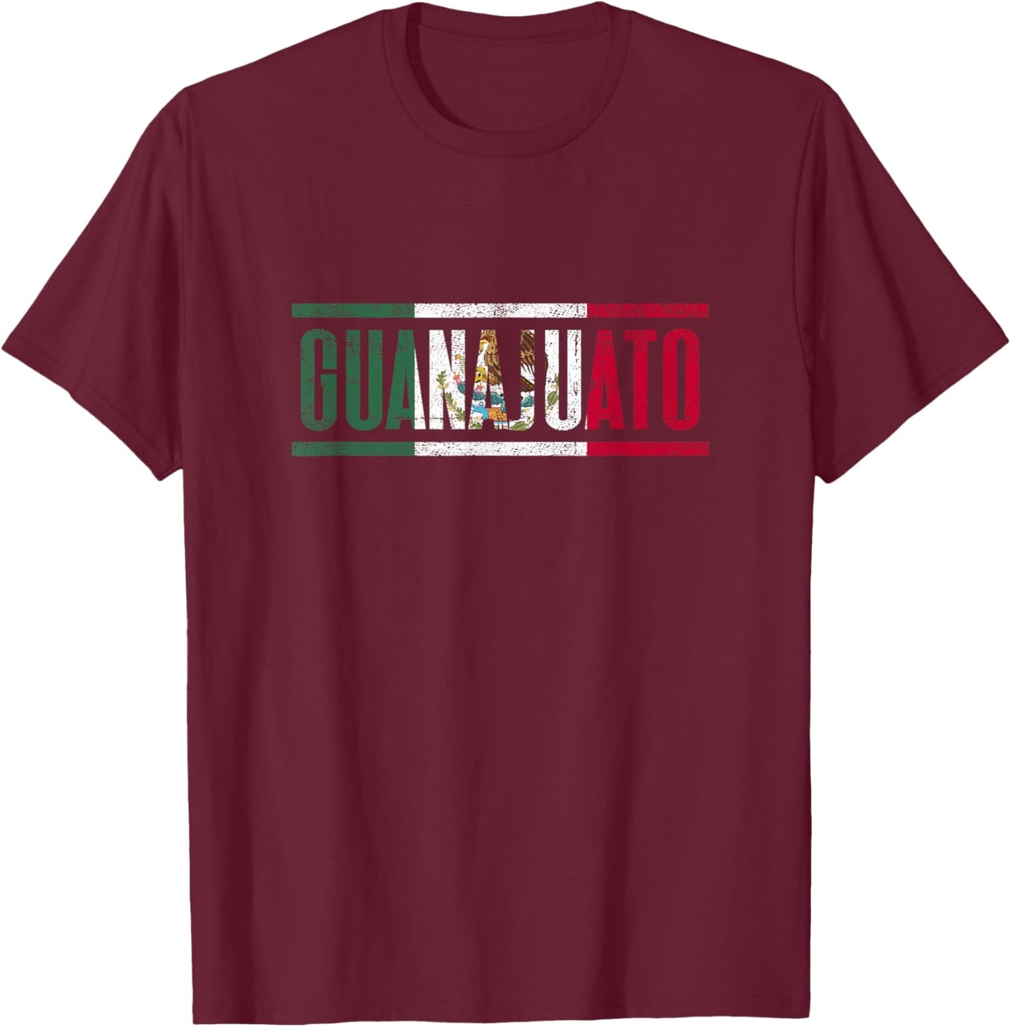 Guanajuato con la Bandera de México T-Shirt - T-Shirt | Maroon