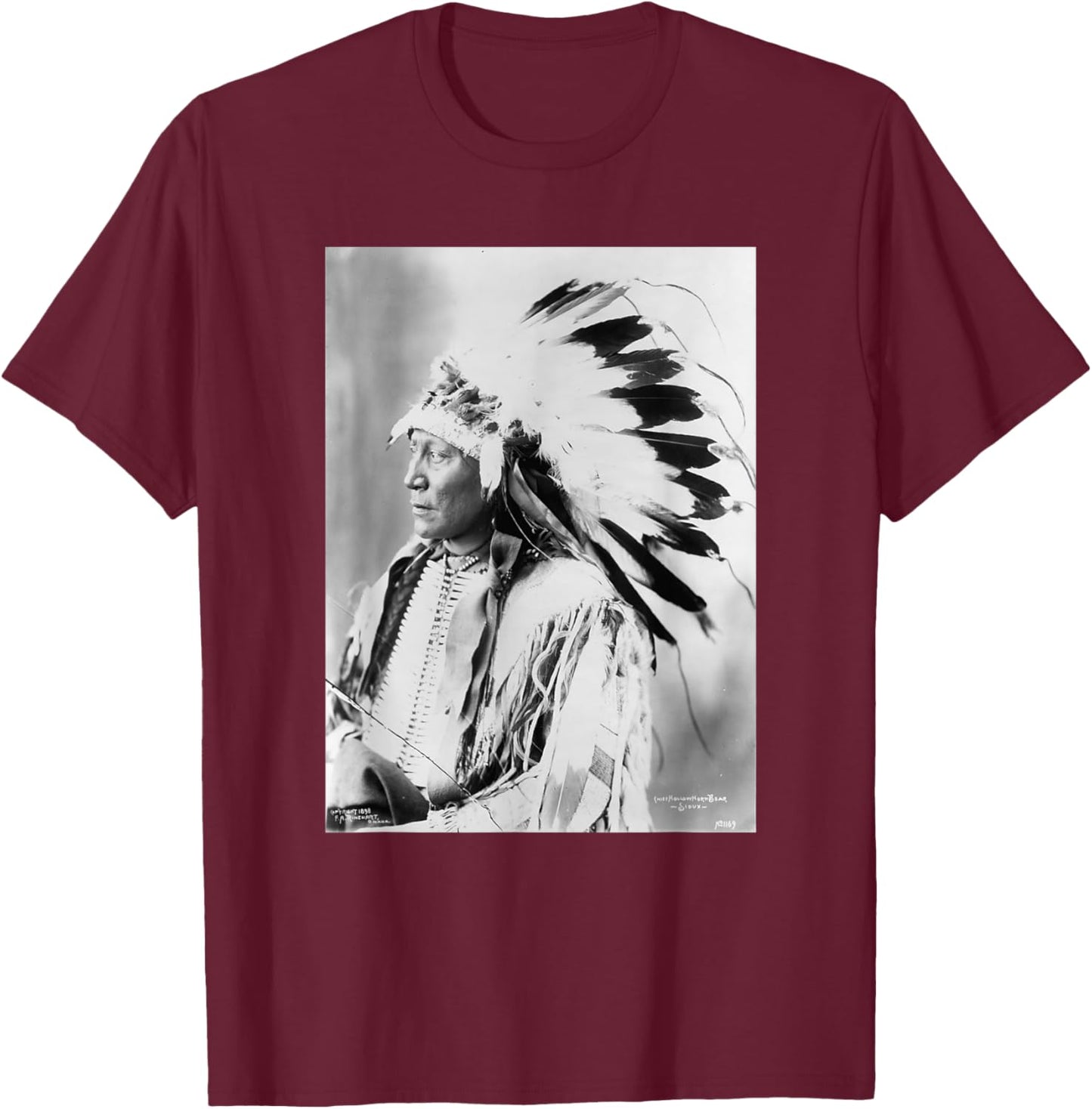 Chief Hollow Horn Bear T-Shirt - T-Shirt | Maroon
