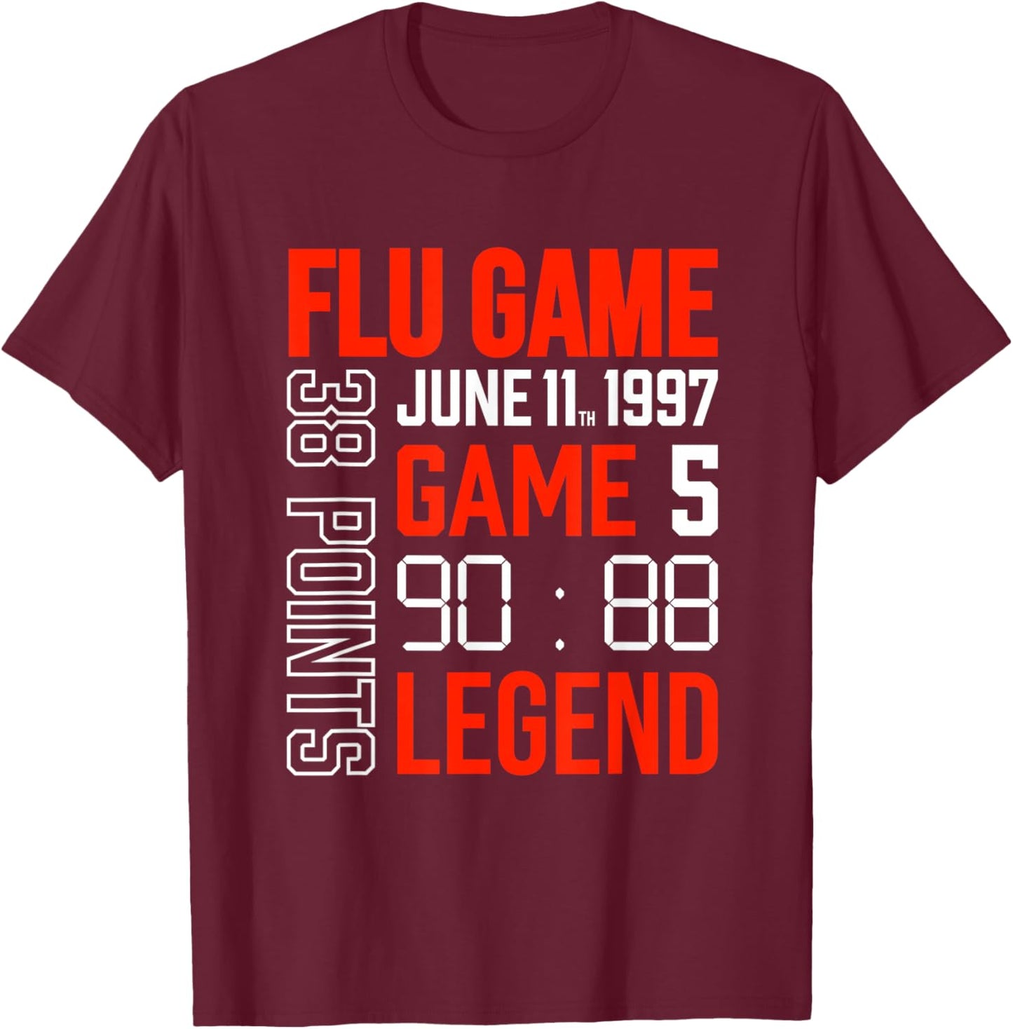 Flu Game Basketball Hiphop Street Fashion T-Shirt - T-Shirt | Maroon