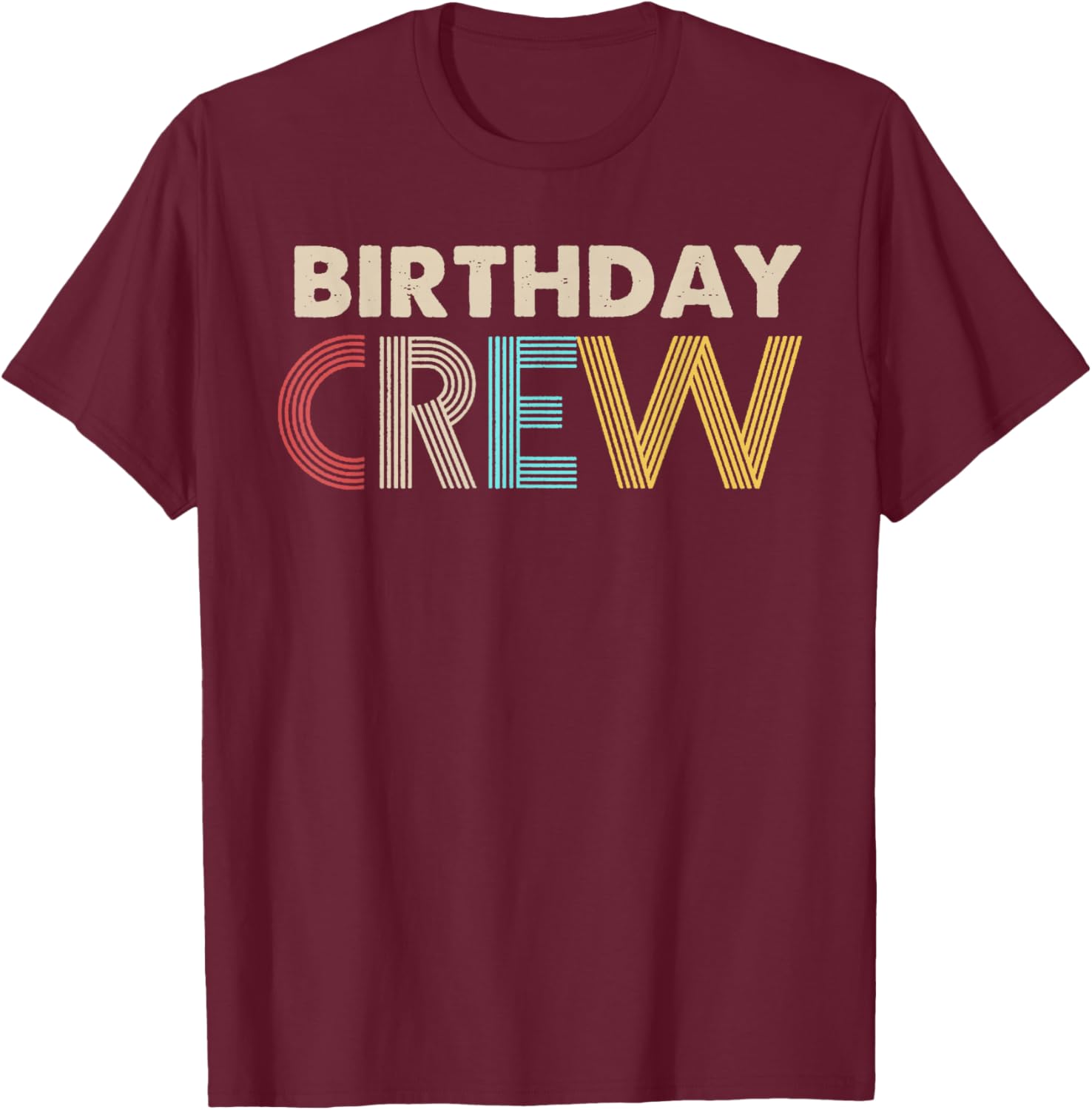 Vintage Birthday Crew Party Family Matching Outfits T-Shirt - T-Shirt | Maroon