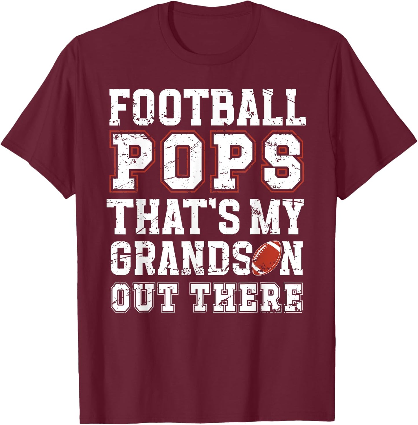 Proud Football Pops Of A Football Player Pops T-Shirt - T-Shirt | Maroon