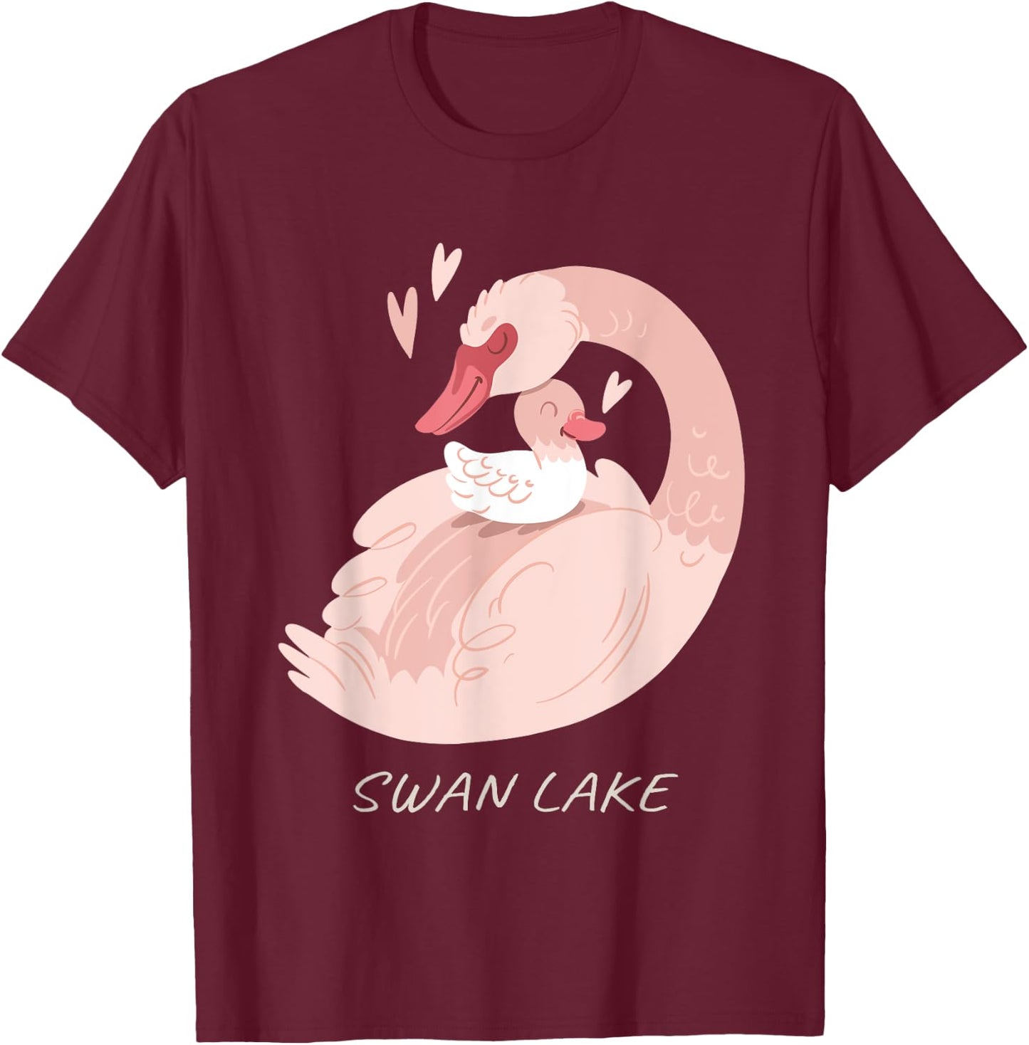 Swan Lake Nature Lover Retro Birds Ducks Lake Ballet Dance T-Shirt - T-Shirt | Maroon
