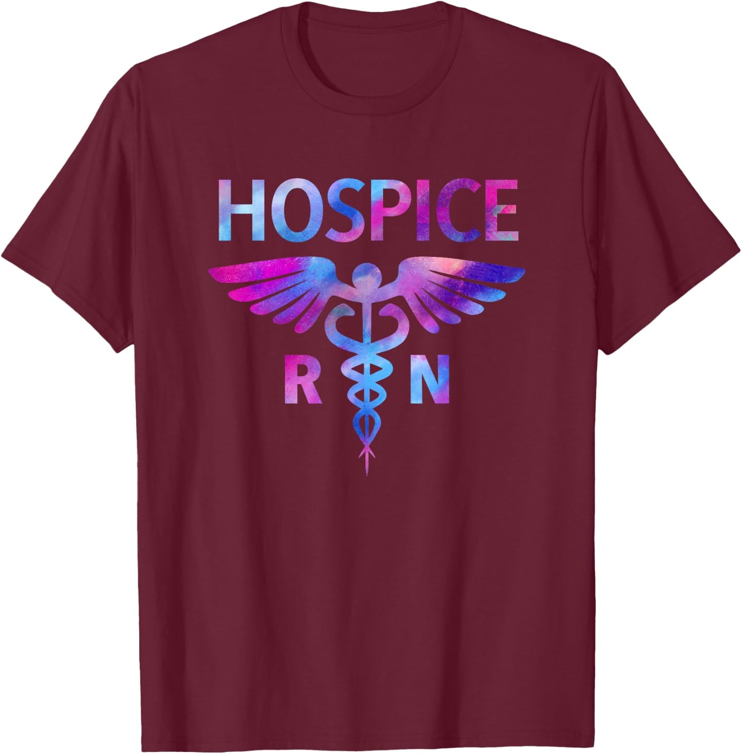 Tie Dye Hospice RN Nurse For Nursing Student Hospice Nurse T-Shirt - T-Shirt | Maroon