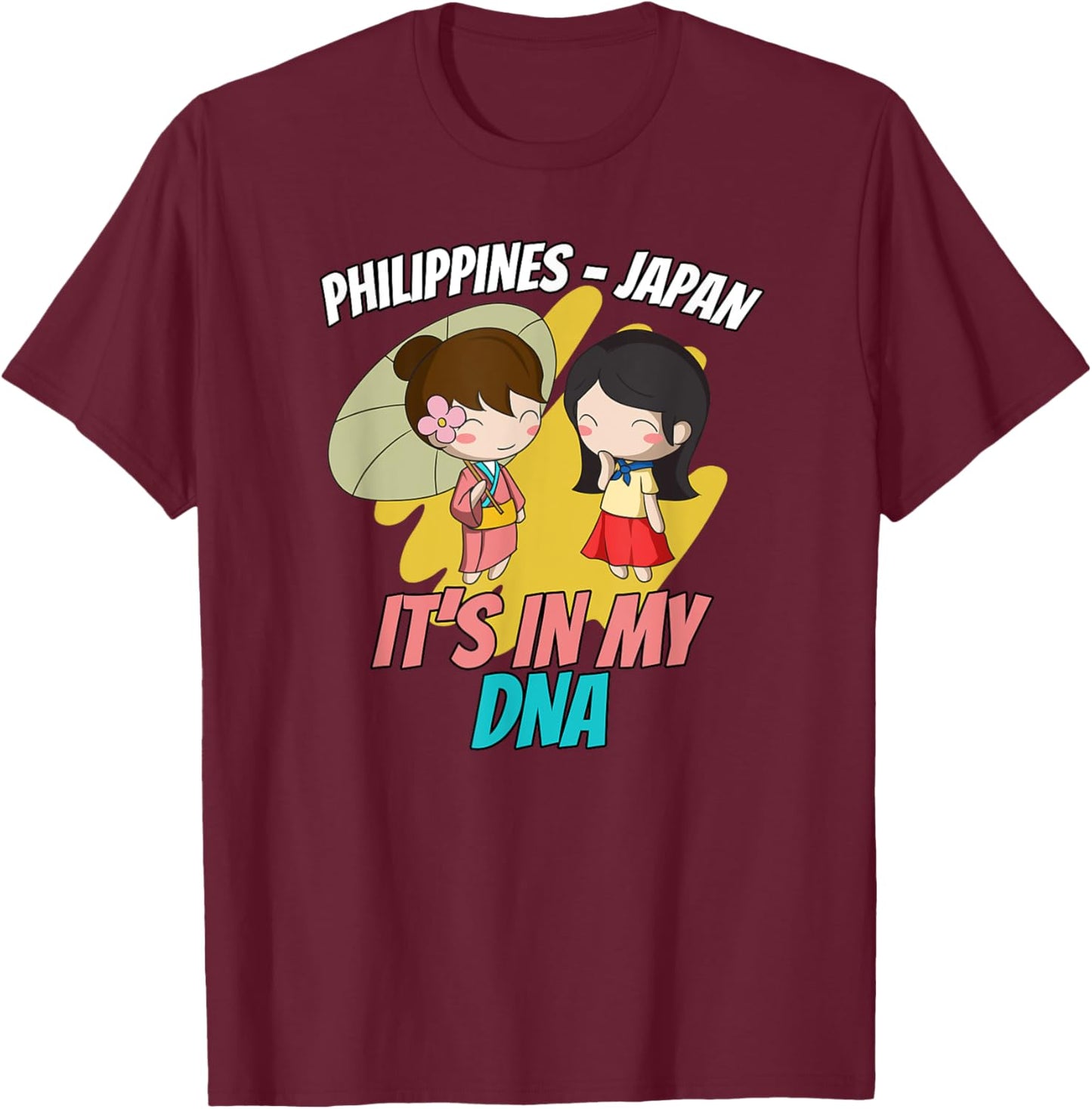 Philippines Filipino Japanese Japan Japino Proud Mixed DNA T-Shirt - T-Shirt | Maroon