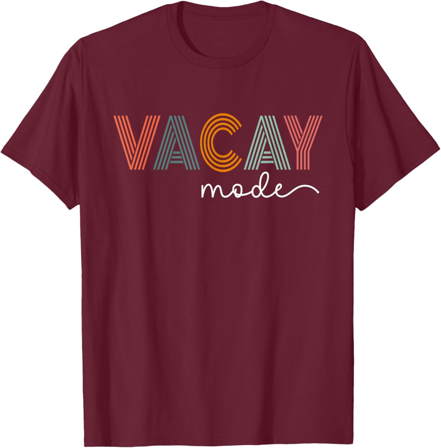 Vintage Vacay Mode for Camping Family Vacations in 2023 Small T-Shirt - T-Shirt | Maroon