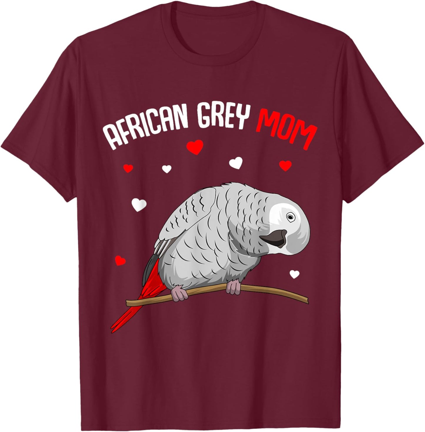 African Grey Parrot Mom Love funny Women T-Shirt - T-Shirt | Maroon