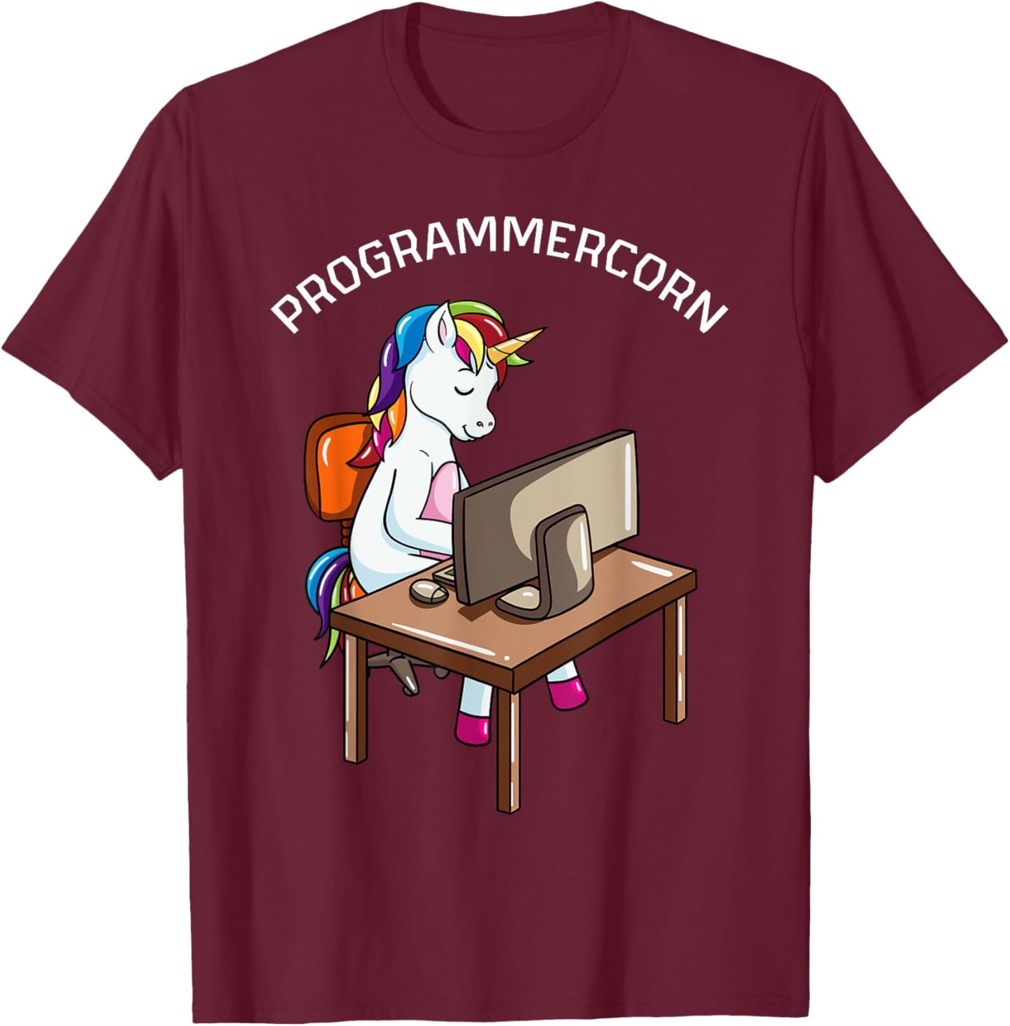 Programmercorn Unicorn Lover Programmer Web Developer T-Shirt - T-Shirt | Maroon