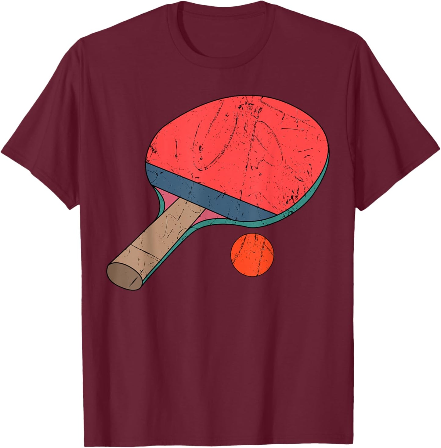 Table Tennis Retro Vintage Ping-pong Lover T-Shirt - T-Shirt | Maroon