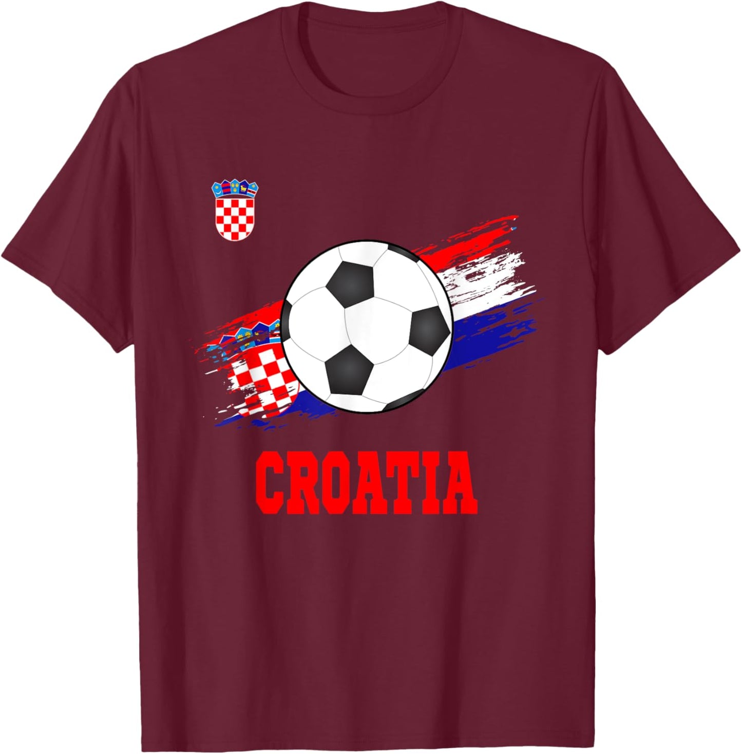 Croatia Soccer Croatian Football Croats Futbol T-Shirt - T-Shirt | Maroon