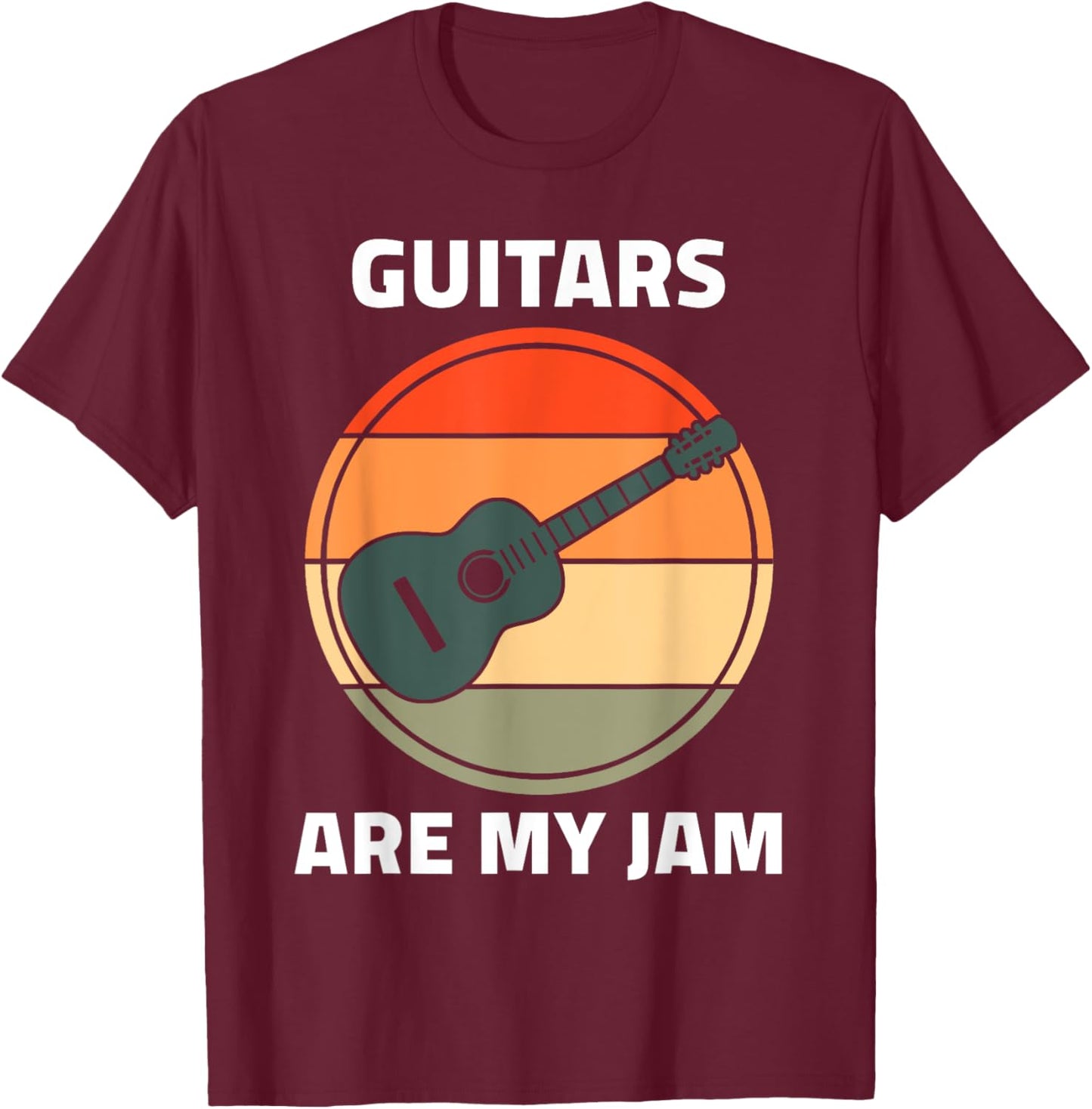 Guitar Shirt - Vintage Guitar Cool Retro Guitars Are My Jam T-Shirt - T-Shirt | Maroon