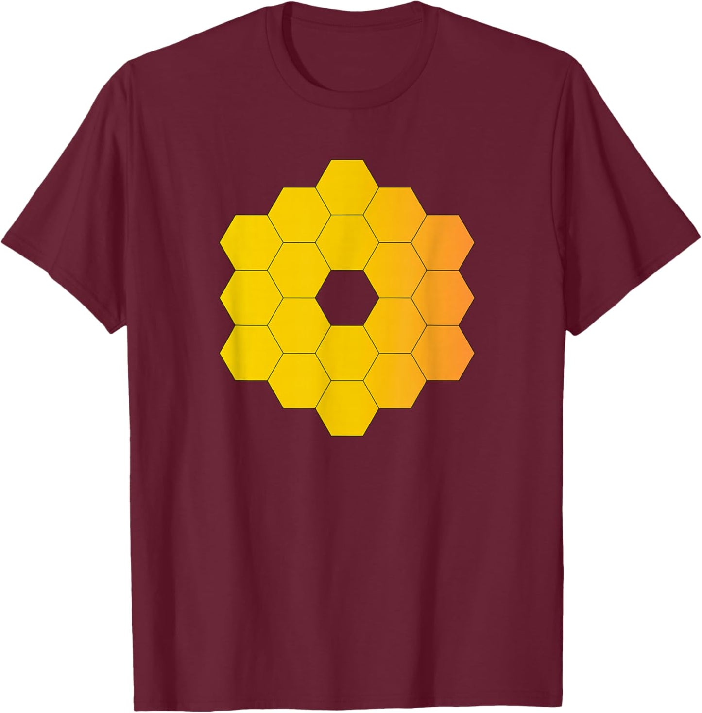 Webb Space Telescope Mirror Design Science Universe JWST T-Shirt - T-Shirt | Maroon