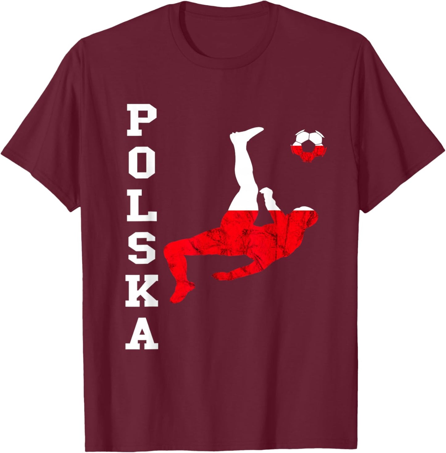 Polska Soccer Team Polish Pride Polish Roots Poland Flag T-Shirt - T-Shirt | Maroon