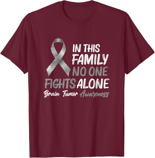 Brain Tumor Awareness - Brain Cancer Support T-Shirt - T-Shirt | Maroon