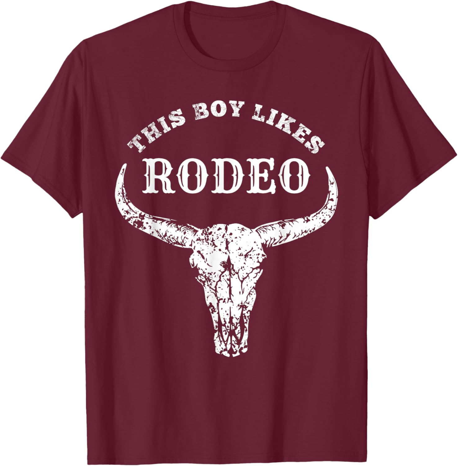 Southern Texas Cowboy Clothing Rodeo Accessories Western Country This Boy Likes Rodeo Howdy Vintage Cowboy T-Shirt - T-Shirt | Maroon