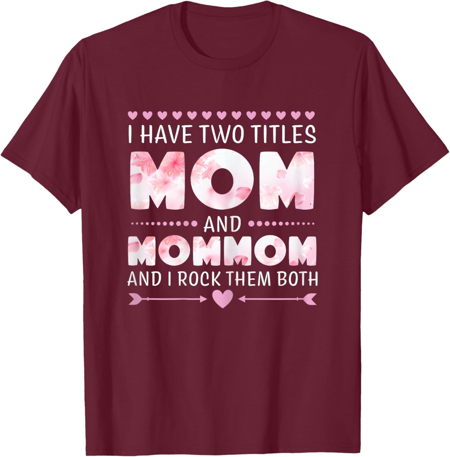Mommom Mom Mom Mom Grandma Grandma T-Shirt - T-Shirt | Maroon