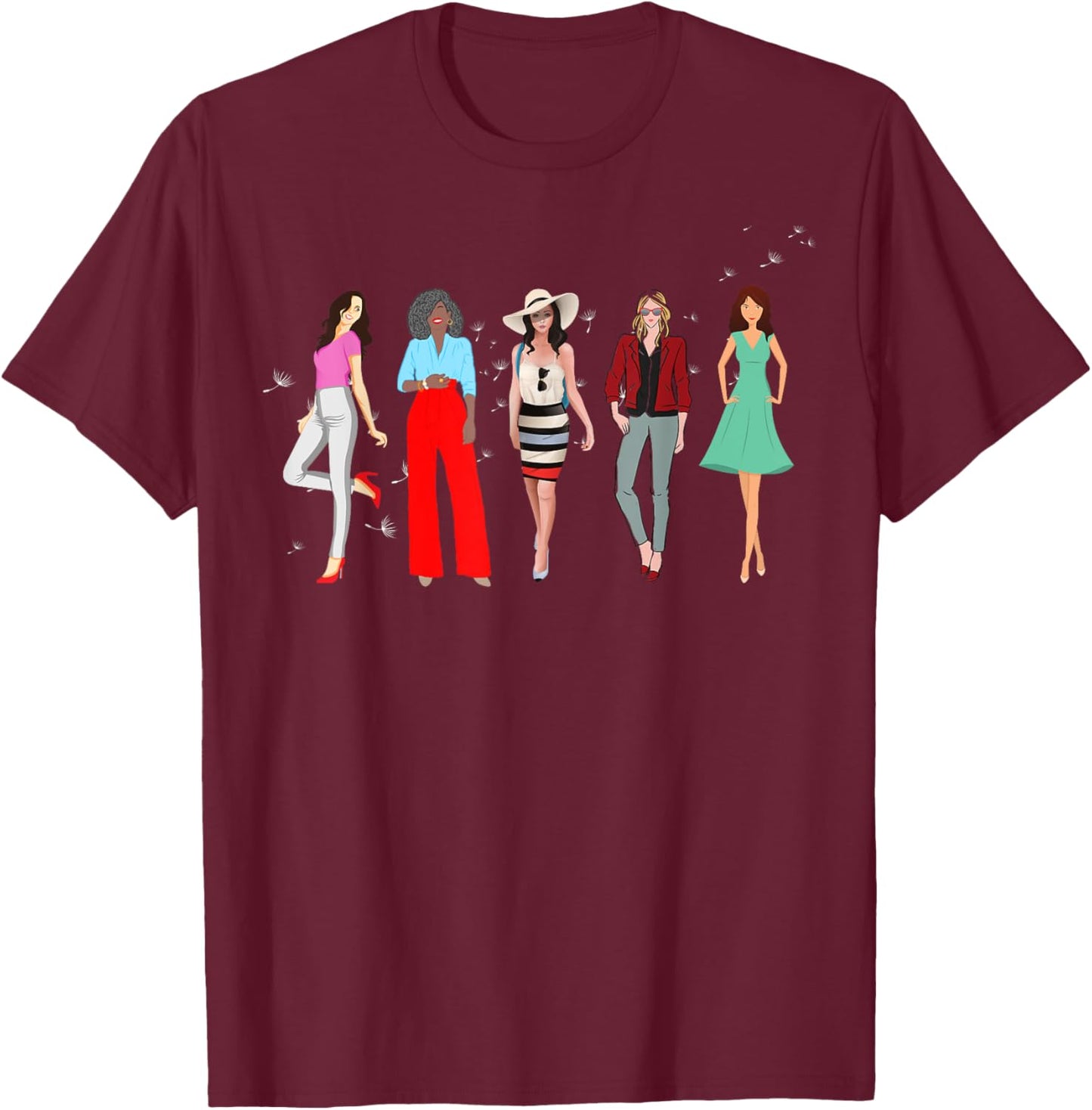 Sassy Classy Sisters Stylish Fashionista Girl Power T-Shirt - T-Shirt | Maroon