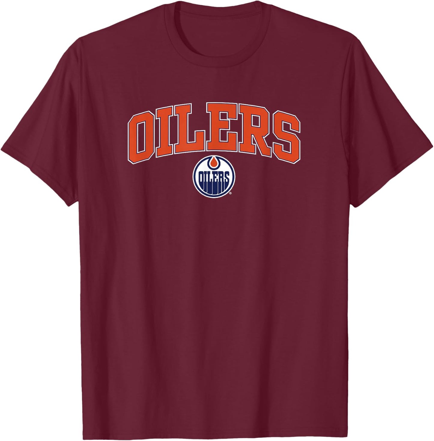 Edmonton Oilers Arch Over Officially Licensed T-Shirt - T-Shirt | Maroon