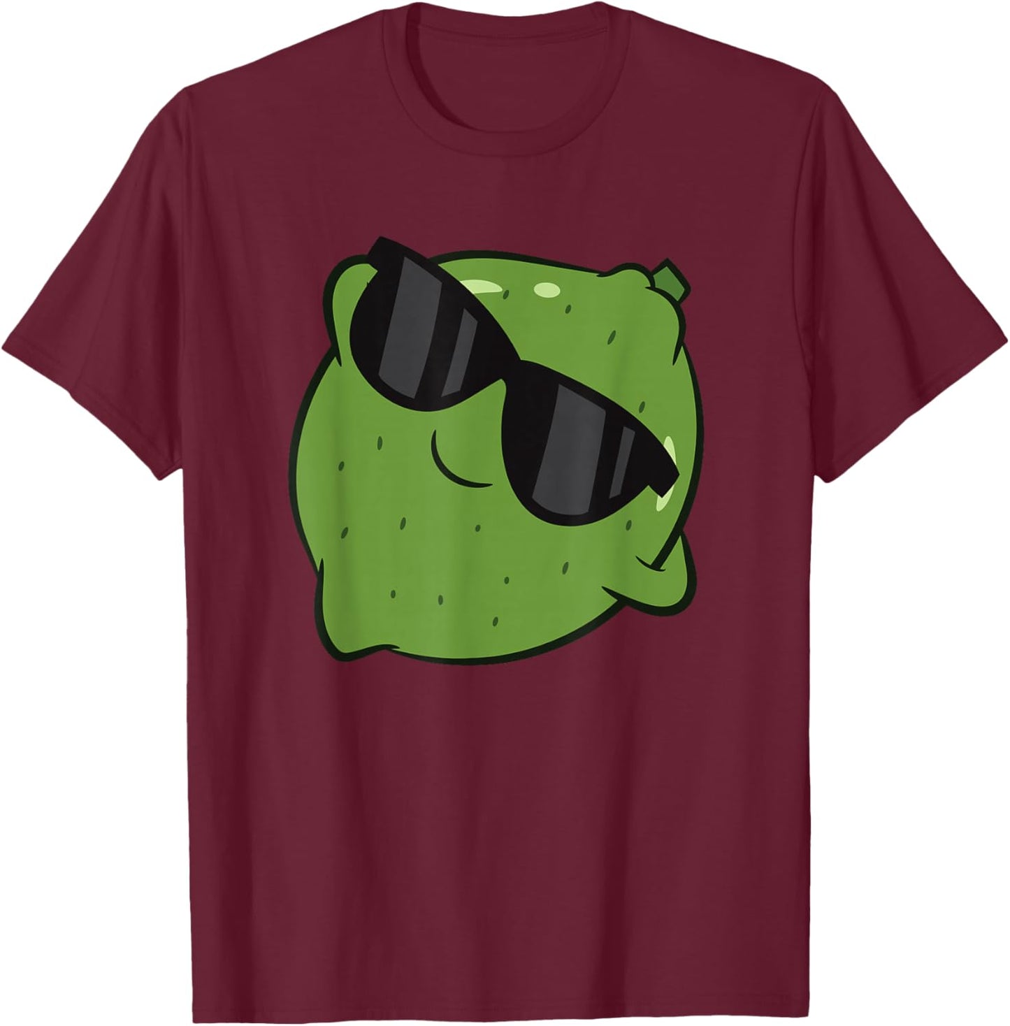 Cute Lime Fruit Relaxing Lazy Lime T-Shirt - T-Shirt | Maroon
