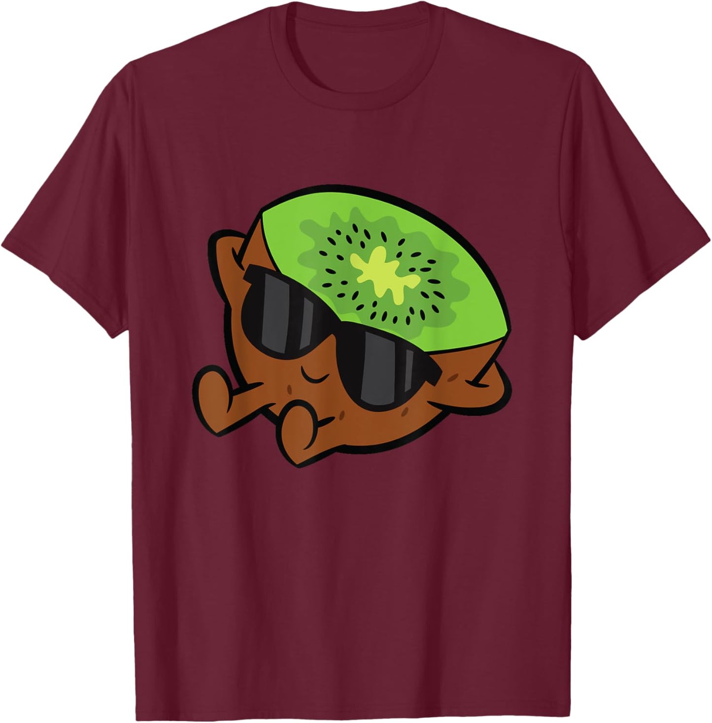 Cute Kiwi Fruit Relaxing Lazy Kiwi T-Shirt - T-Shirt | Maroon