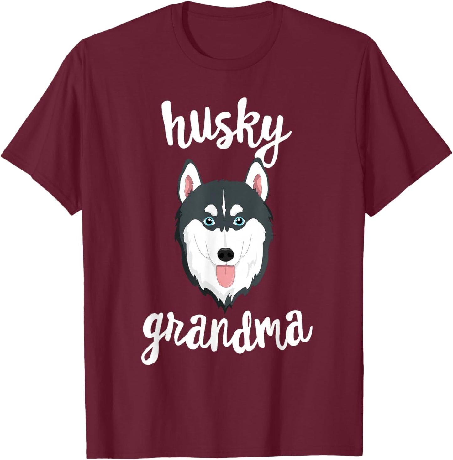 Siberian Husky Grandma Pawma Dog Grandparents Grand Maw Men Women Girls Kids T-Shirt - T-Shirt | Maroon