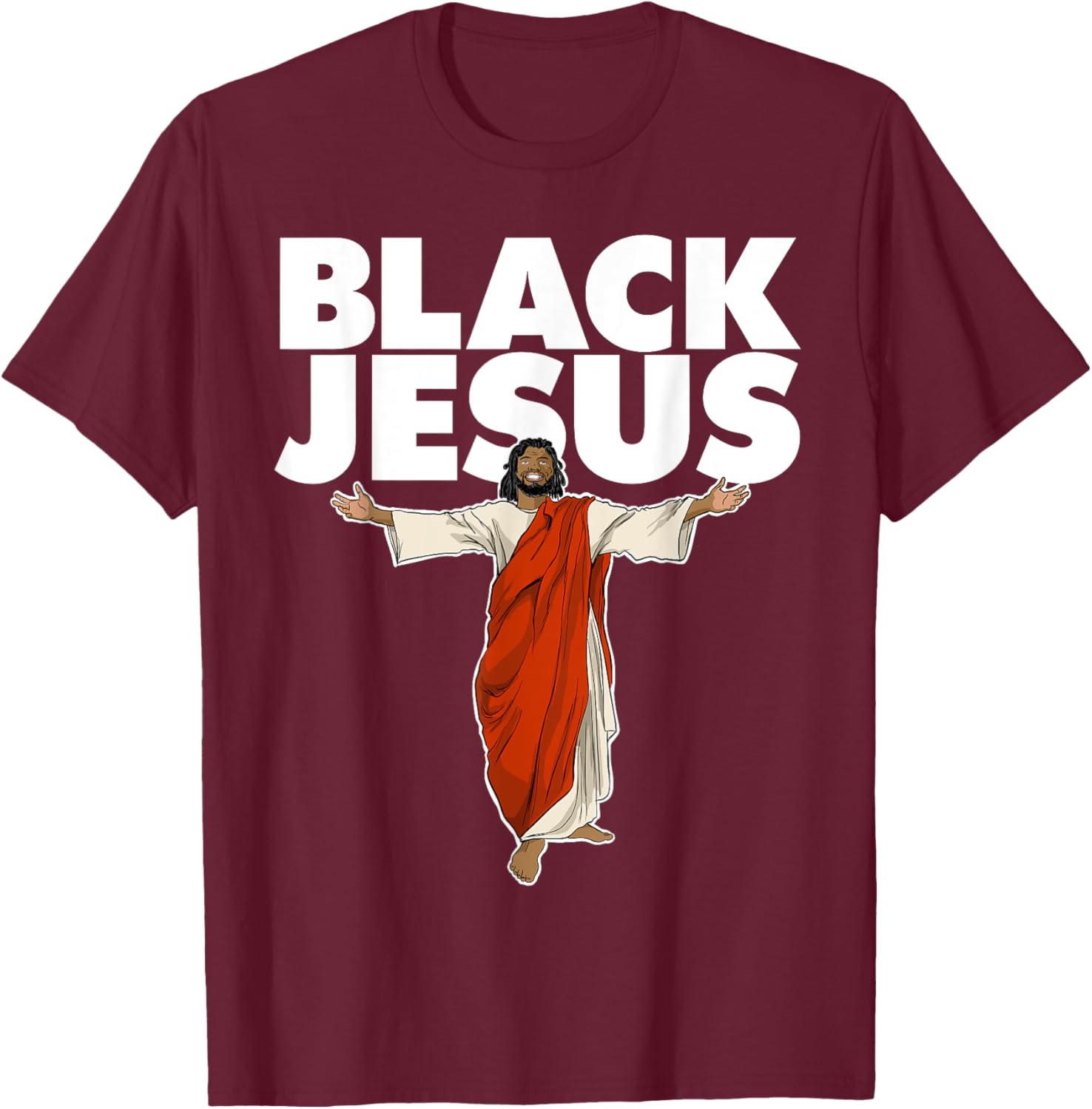 Black Jesus T-Shirt - T-Shirt | Maroon