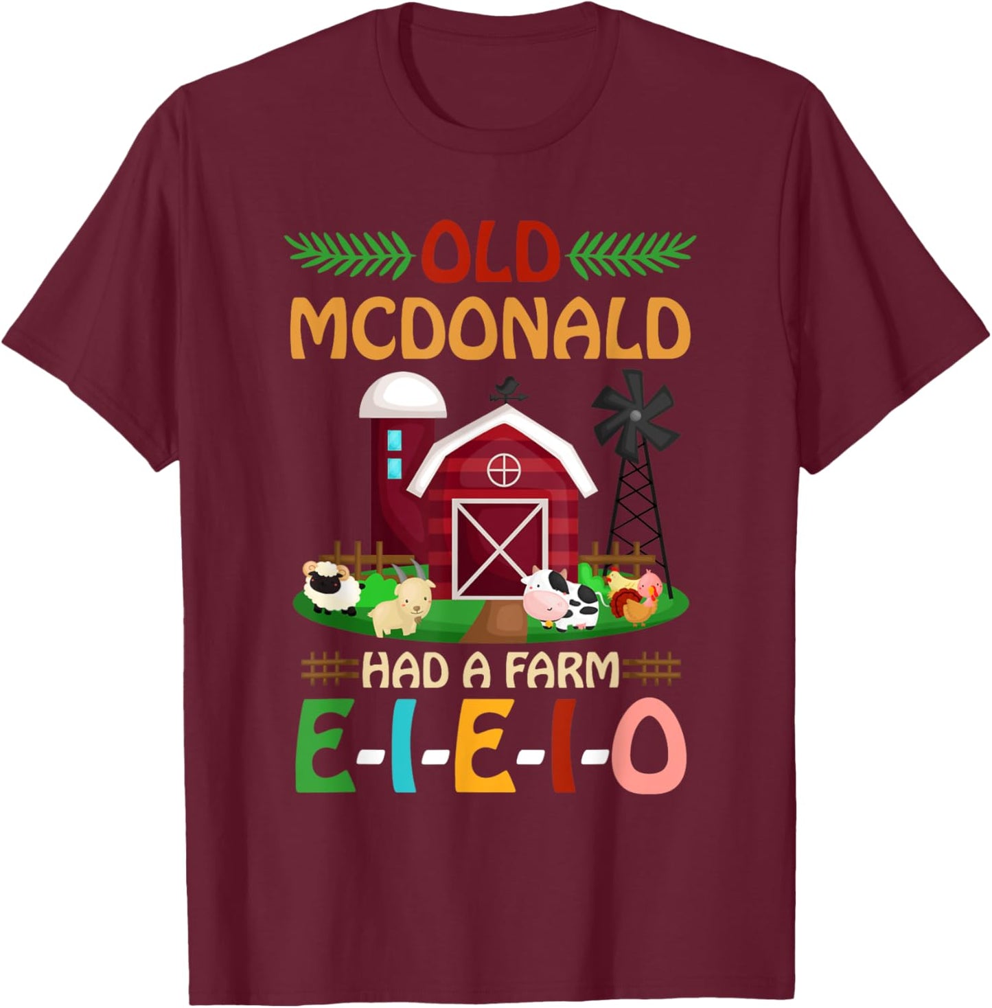 Nursery Rhymes for Kids and Toddler or Old McDonald T-Shirt - T-Shirt | Maroon