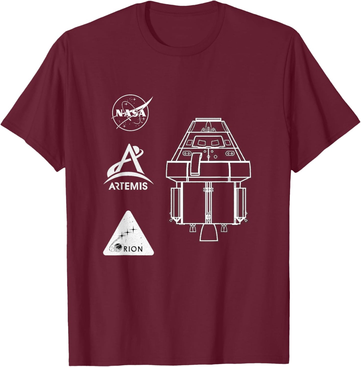 Orion Spacecraft - NASA Artemis Program Space Launch System T-Shirt - T-Shirt | Maroon