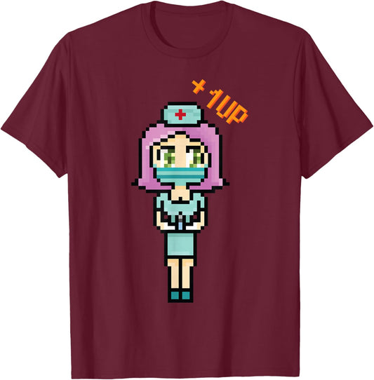 Anime Kawaii - Pixelize Nurse - Japanese Aesthetics - Otaku T-Shirt - T-Shirt | Maroon