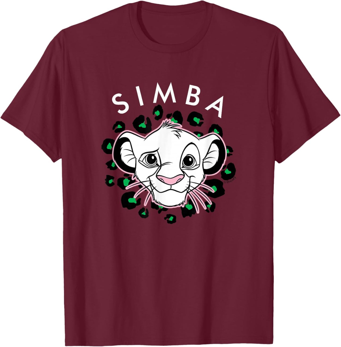 Lion King - Simba Leopard Print T-Shirt - T-Shirt | Maroon