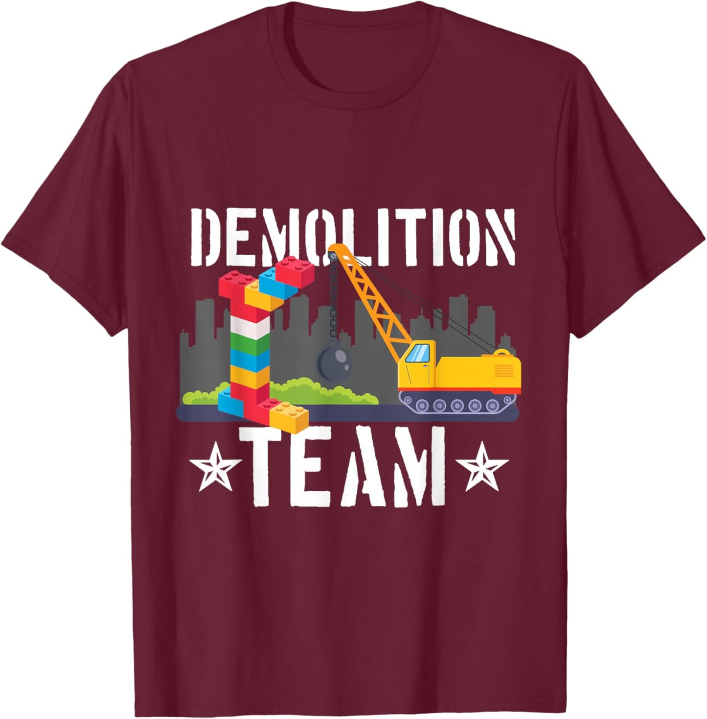 Abriss Team Builder Building Blocks Building Blocks Toy T-Shirt - T-Shirt | Maroon