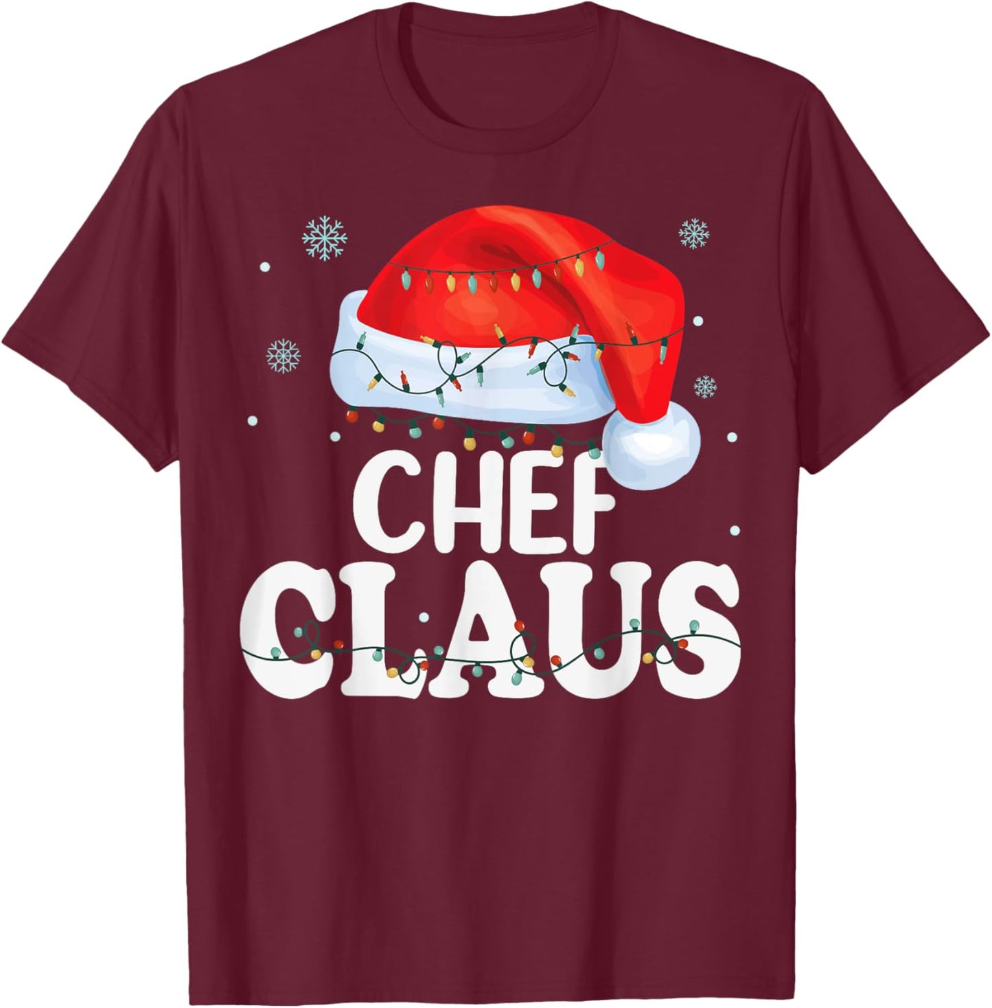 Chef Santa Claus Christmas Funny Matching Costume T-Shirt - T-Shirt | Maroon