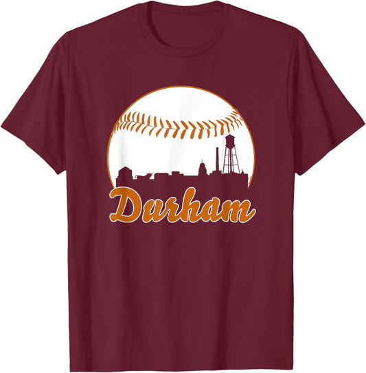 Durham Baseball Skyline North Carolina T-Shirt - T-Shirt | Maroon