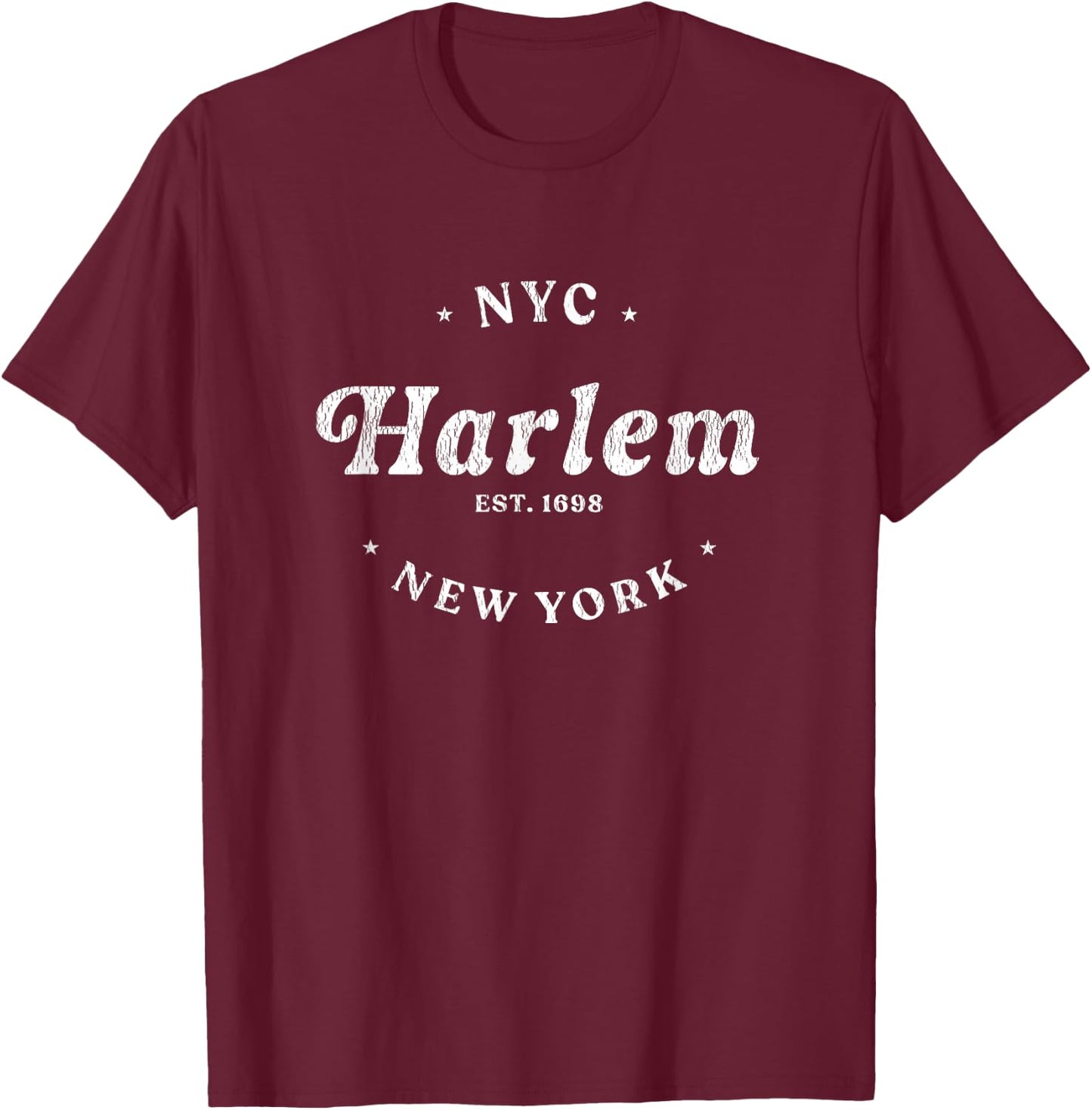 Harlem New York City NYC Men Women Retro Harlem T-Shirt - T-Shirt | Maroon