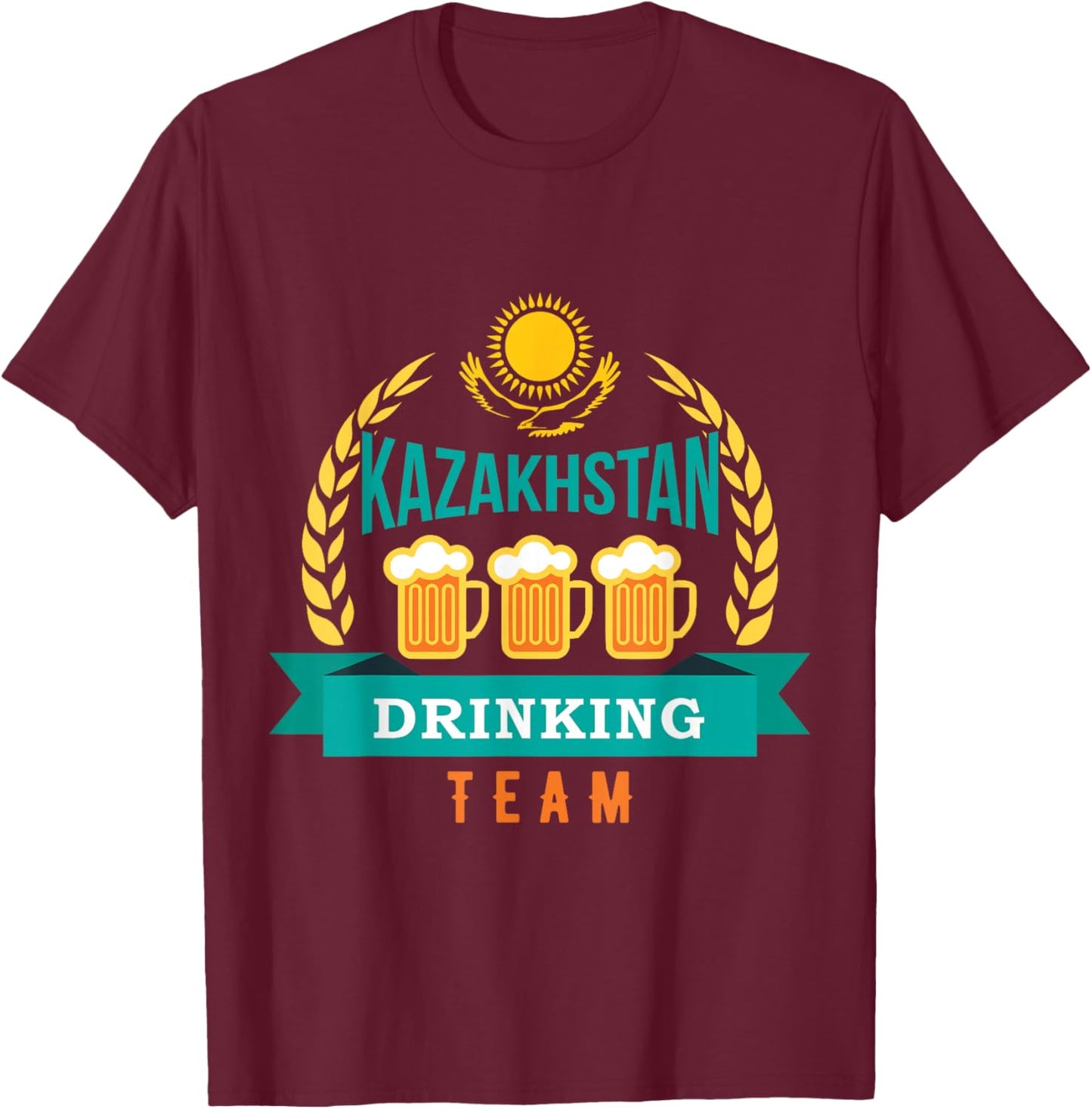 Republic of Kazakhstan Qazaqstan Kazakhian Beer T-Shirt - T-Shirt | Maroon